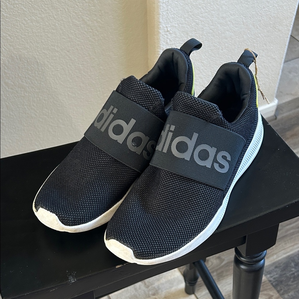 Adidas mens Black and White Slip-On Sneakers 11